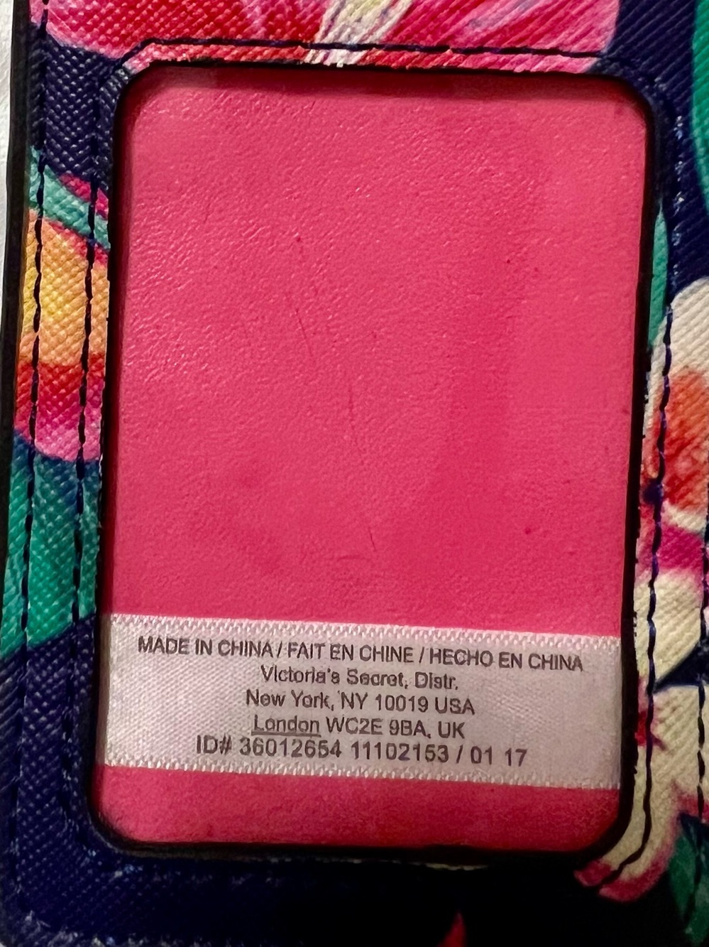 Victoria's Secret Pink Floral Luggage Tag